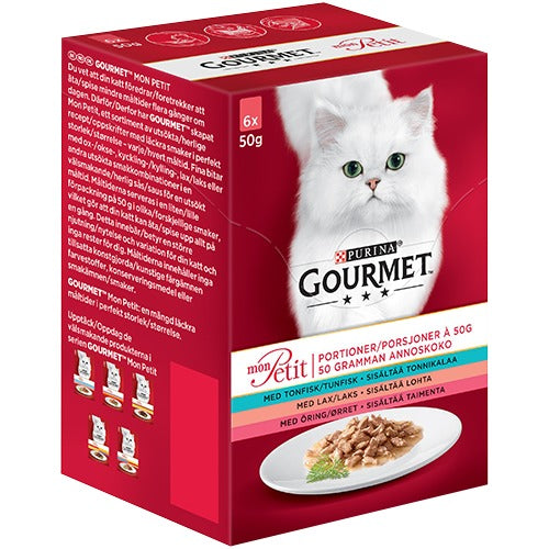 Adult, menuboks pouch fisk 3 varianter 6x50 g