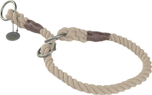 Bomulds halsbånd L 60 cm beige rund