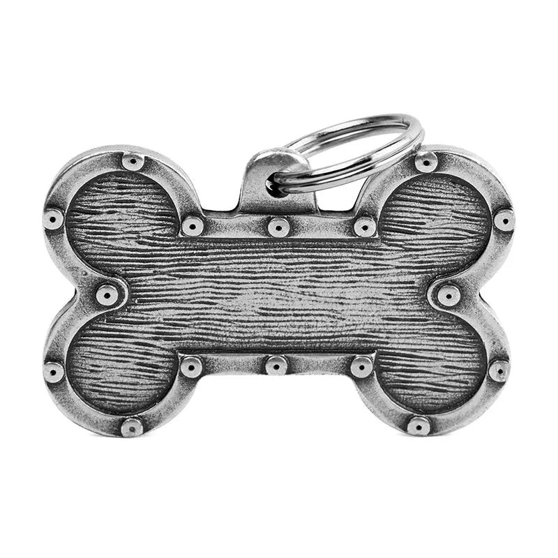 Navnetegn ben Futuristic big 2,5x3,8 cm sort/sølv
