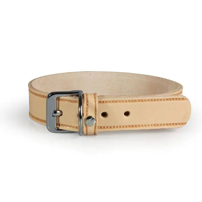 Læder halsbånd Weinheim 51-57 cm sand bred