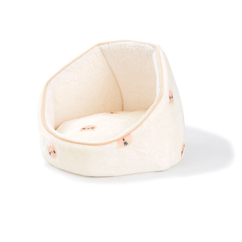 Kattehule Cat Face 46x42 cm creme